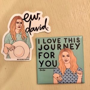 Schitts Creek sticker and refrigerator magnet